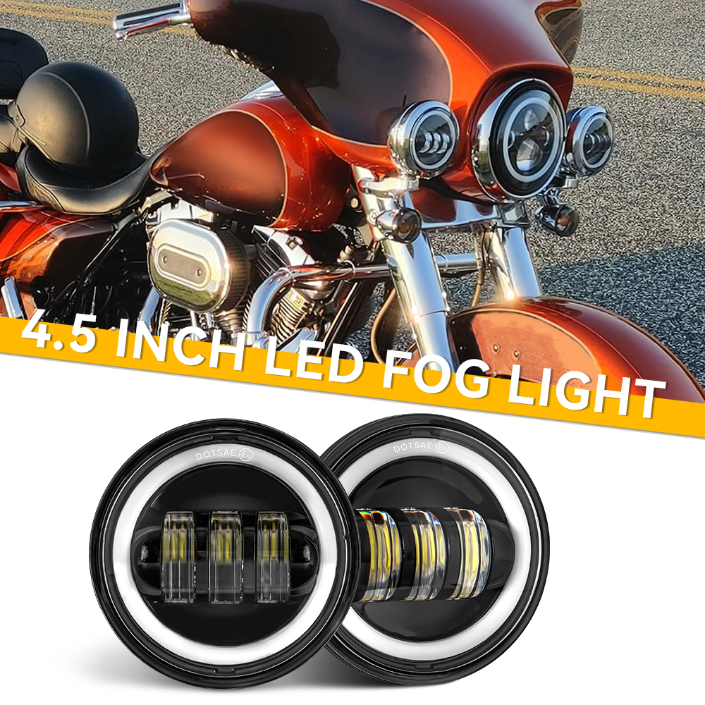 4.5インチ 4 1/2 インチオートバイ LED フォグパッシング補助ライト ハーレークラシックロードキング 4.5 インチ LED フォグライト用