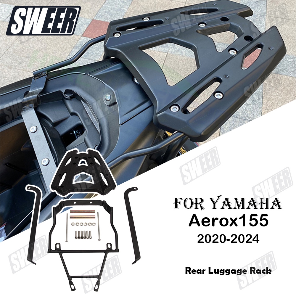 オートバイ金属リア貨物荷物ラックヤマハ AEROX155 2020-2024 拡張キャリアテールボックスブラケットアクセサリー