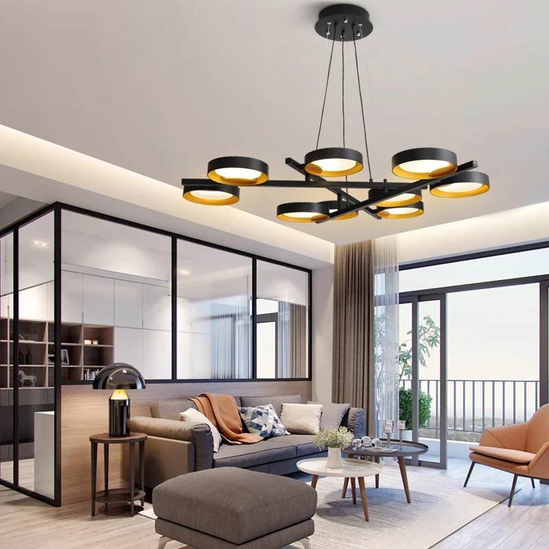 現代の金属アクリル光沢 Led シャンデリア用ダイニングテーブルリビングルームの装飾壁ランプ家電照明光沢