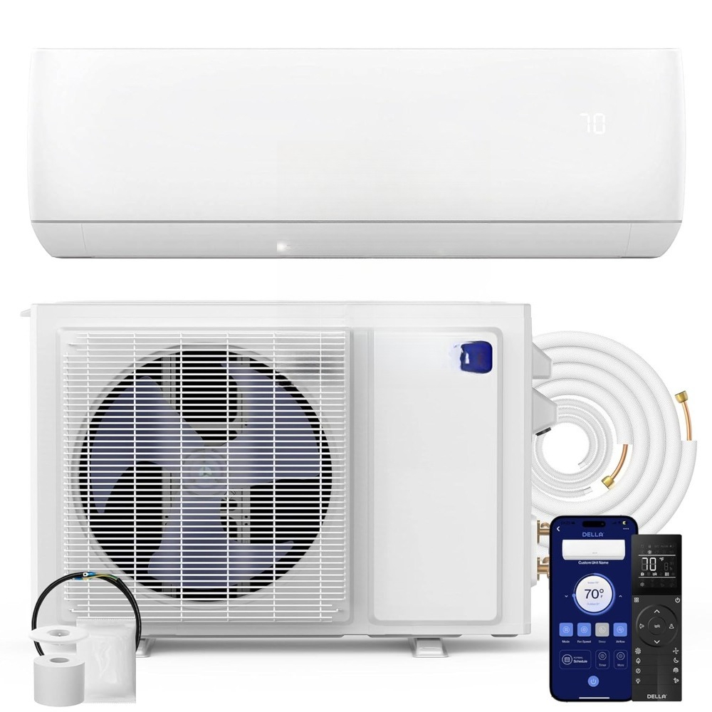 Motto シリーズ 9100 BTU 20.5 SEER2 115V ミニ スプリット AC、最大 400 平方フィート冷却、Alexa および Wifi で動作、ダクトレス、カスタマイズ