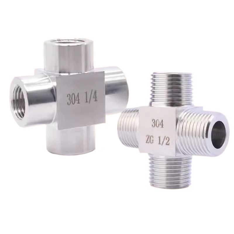 1/8 "1/4" 3/8" 1/2" 3/4" 1" BSP NPT M14 M20 女性男性クロス 4 ウェイスプリッターブロック 304 ステンレスパイプ継手コネクタ