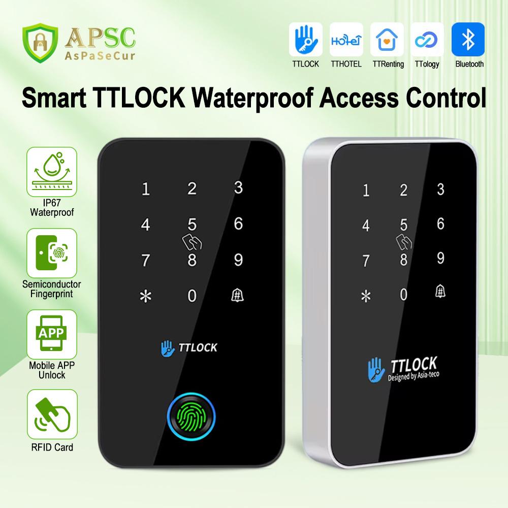 APSC TTLOCK スマート APP 防水アクセス制御システムパスワード/指紋キーパッド NFC Bluetooth 13.56Mhz カードリーダードアロック