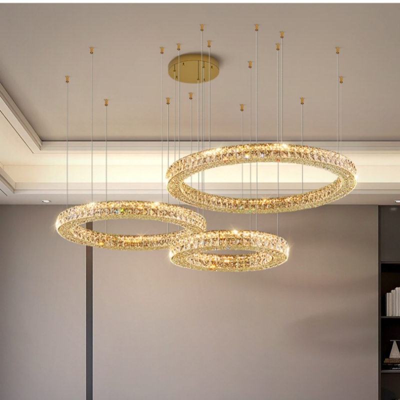 モダンな高級 LED 透明クリスタルペンダントランプリビングルームの寝室のキッチンホテル K9 ゴールド銀色のシャンデリア家の装飾ライト