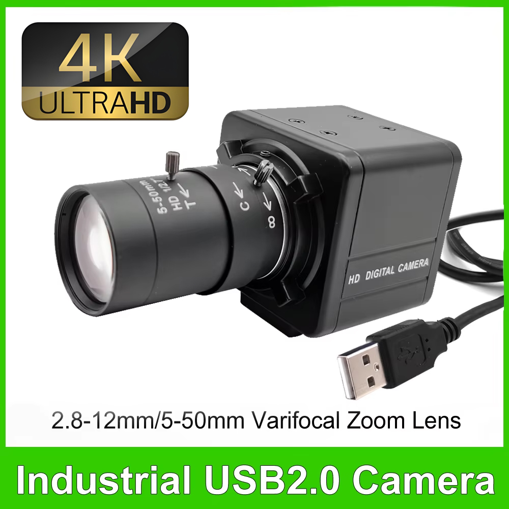 HD 4K 30fps 3840x2160 高速 UVC OTG USB ウェブカメラ 5-50mm / 2.8-12mm バリフォーカルズームレンズ 2K 4MP USB カメラ プラグアンドプレイ