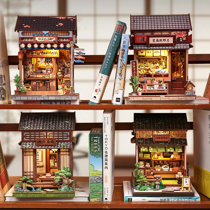 CUTEBEE ブックヌーク DIY 構築キット レーザーカット精密ピース付き 3D 木製パズル コレクタブルデスク ホームデコレーション ギフトアイデア用