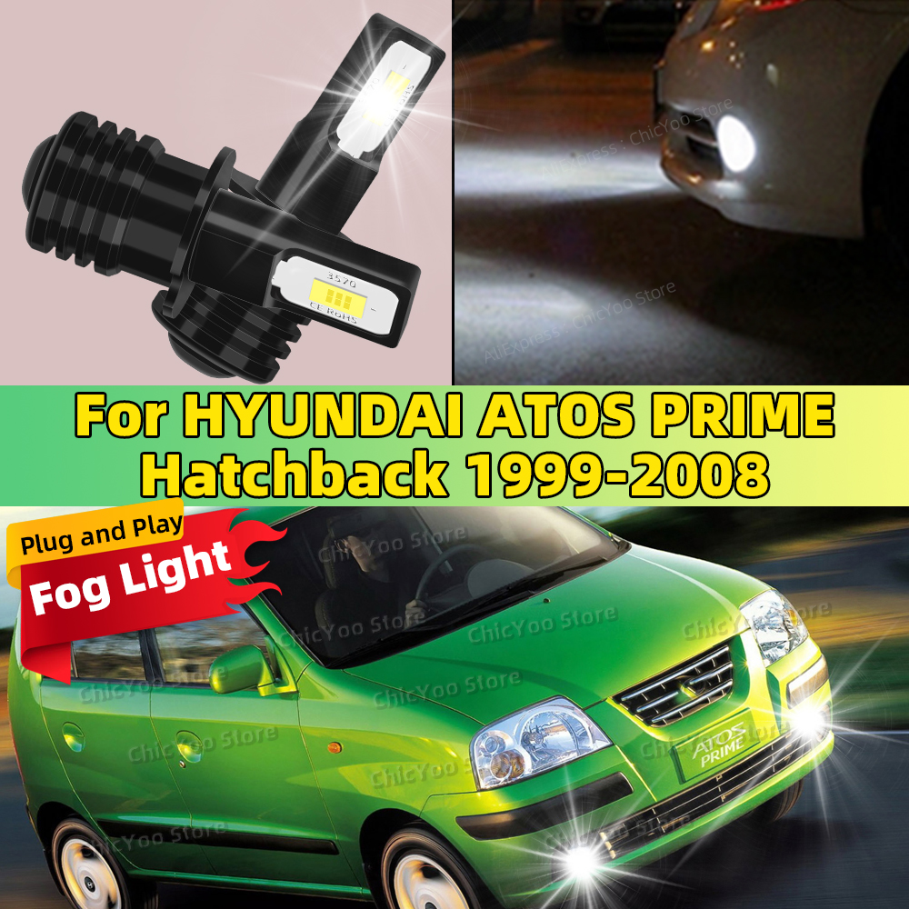 ヒュンダイアトスプライム MX ハッチバック 1999-2008 2004 2005 2006 2007 LED フォグランプ電球車のフロントフォグライトホワイト 6000 18K 高輝度