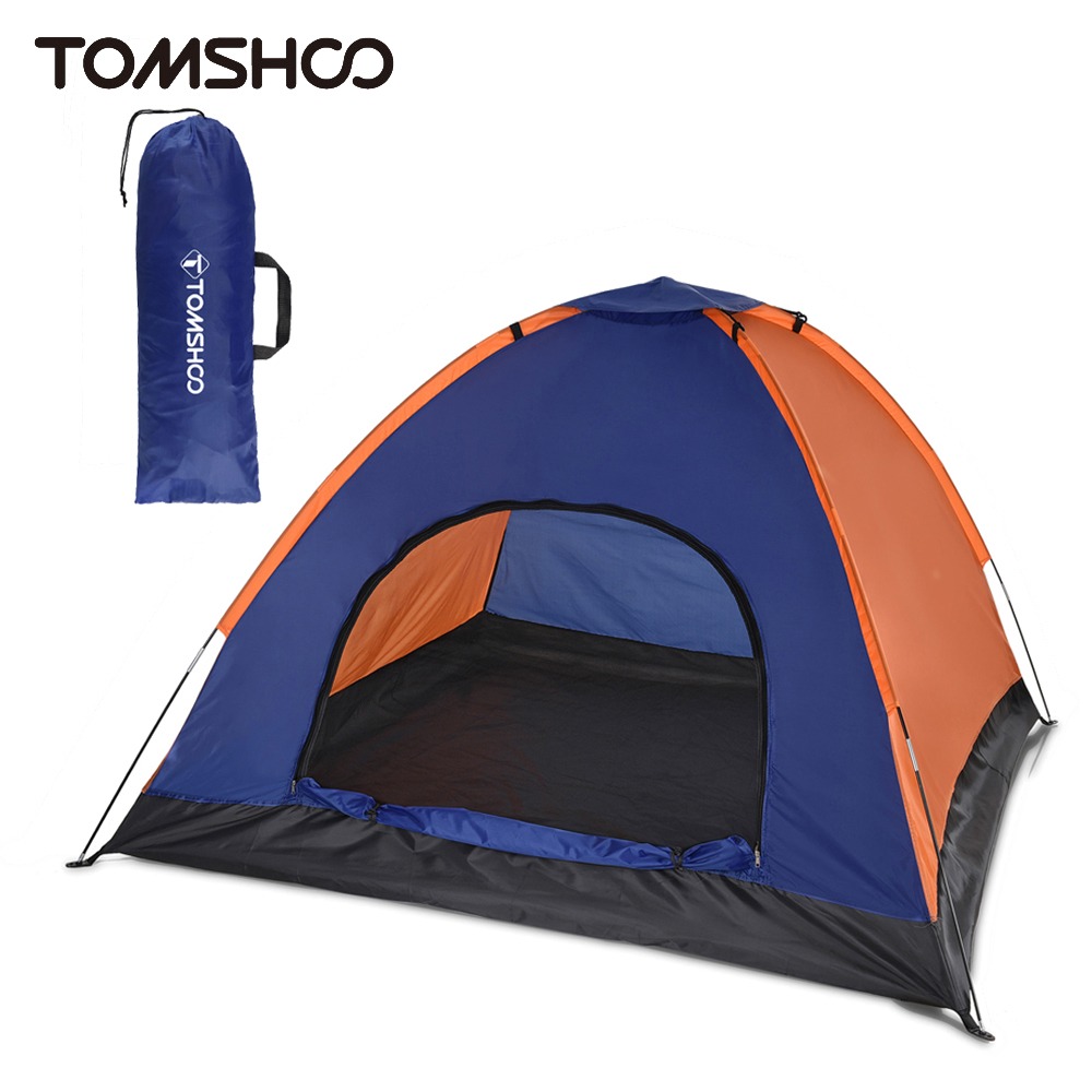 TOMSHOO 3-4人用キャンプテント 軽量屋外バックパッキングテント レインフライ付き 家族キャンプハイキングビーチ釣りテント用