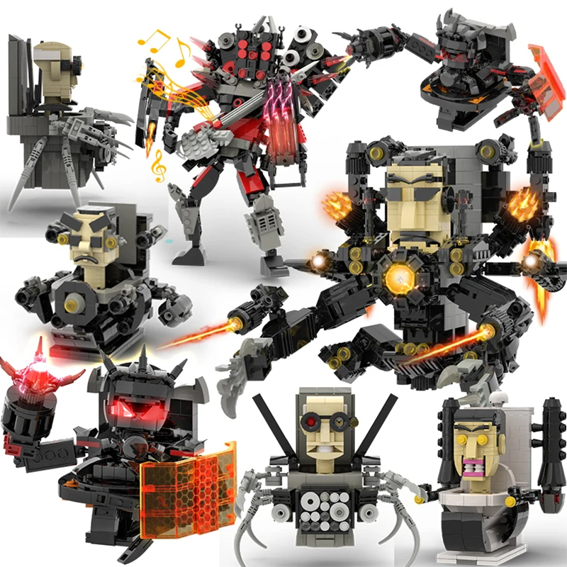 Moc Skibidi トイレビルディングブロックおもちゃ Titan クロックマン 2.0 ドリルマン Titan TVMan Camerman Speakerman キッズボーイズ誕生日ギフト用