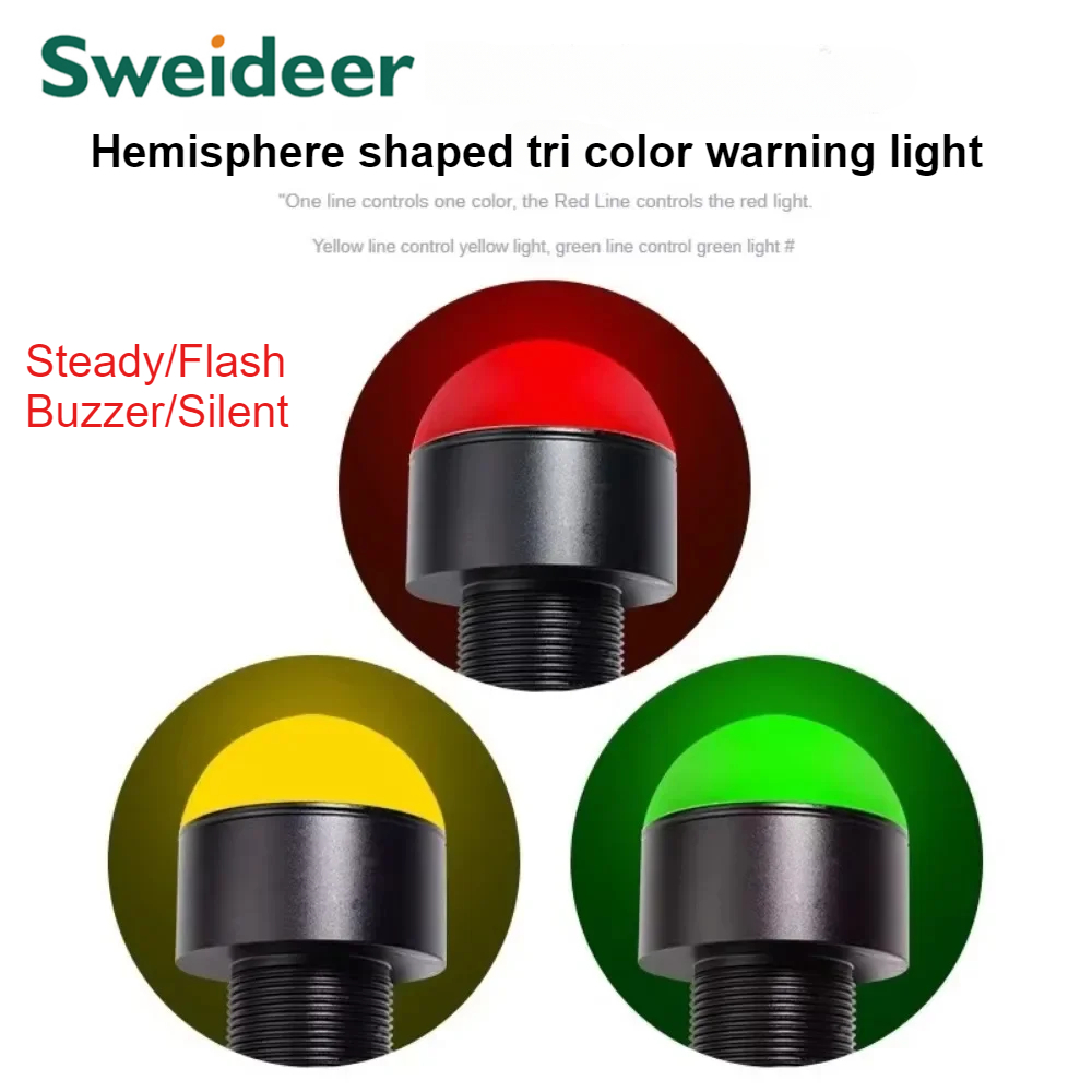 赤、緑 LED ドームインジケータランプブザー警告信号ライト付き CNC 旋盤機 12V 24V マシンタワー三色ライト