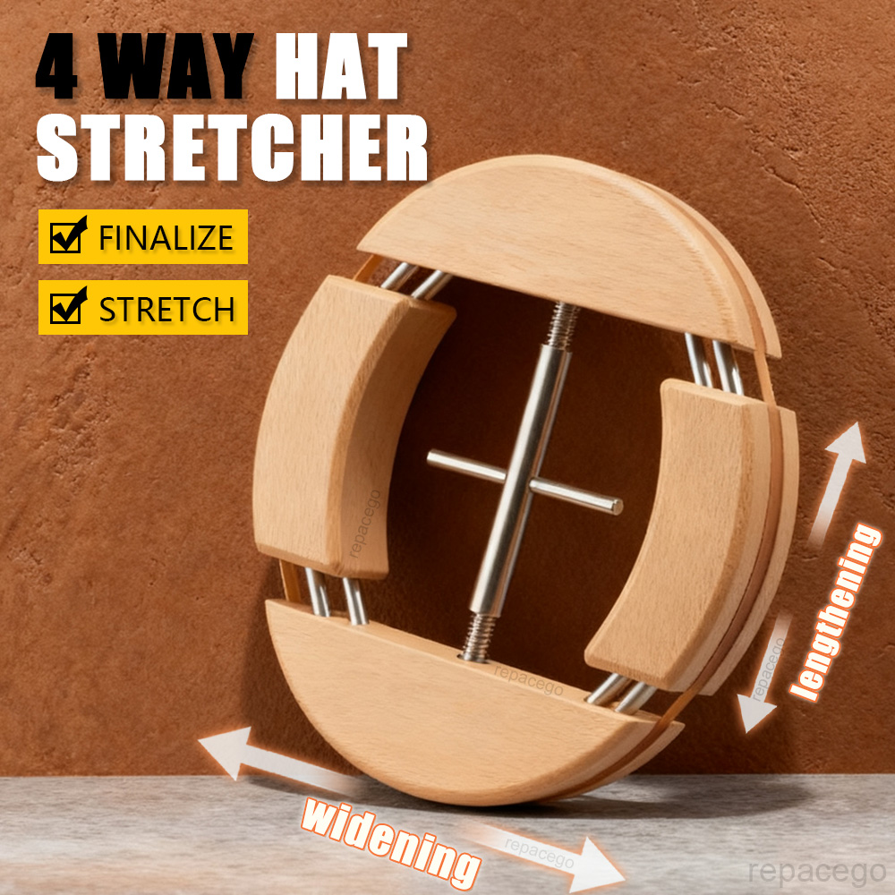 Repacego 4 Way Adjustable Wooden Hat Stretcher Cap Shape Maintainer  Premium Fedora Hat Rack for Storage Cowboy Baseball Holders