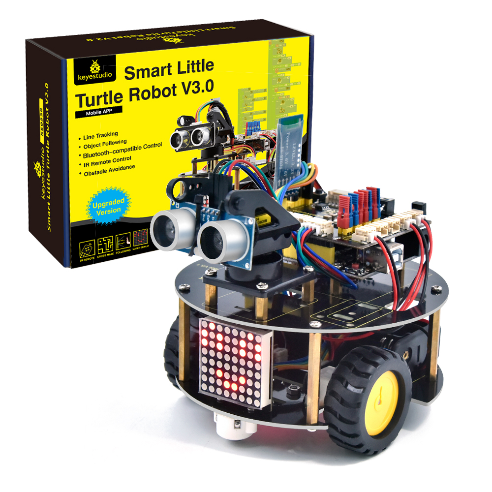 Keyestudio スマートリトルカメロボットカー V3.0 Arduino の C 言語プログラミング多目的機能サポートアプリ制御