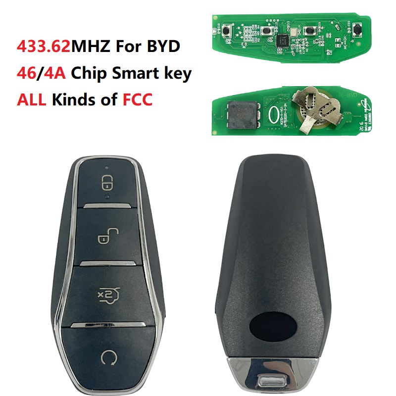 CN085009 スマートリモート車のキー 433.62MHZ FSK 46/4A チップ BYD 秦プラス DM-i 秦プラス EV 源プラス息子 Atto Keylss ロゴ付き