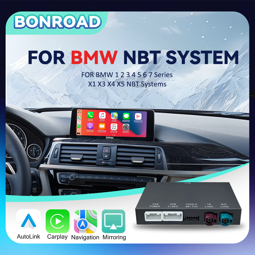BONROAD ワイヤレス CarPlay Android 自動 Airplay オートリンクミラーリングアダプター MMI ボックスモジュール BMW F10 F11 F01 F56 F25 F20 F21 F22 F23 F30 F31 F32 F33 F34 F36 NBT システム