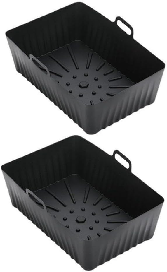 2 熱風フライヤー用シリコン型長方形ベーキングモールドエアフライヤーバスケットアクセサリー食器洗い機耐熱シリコンマット
