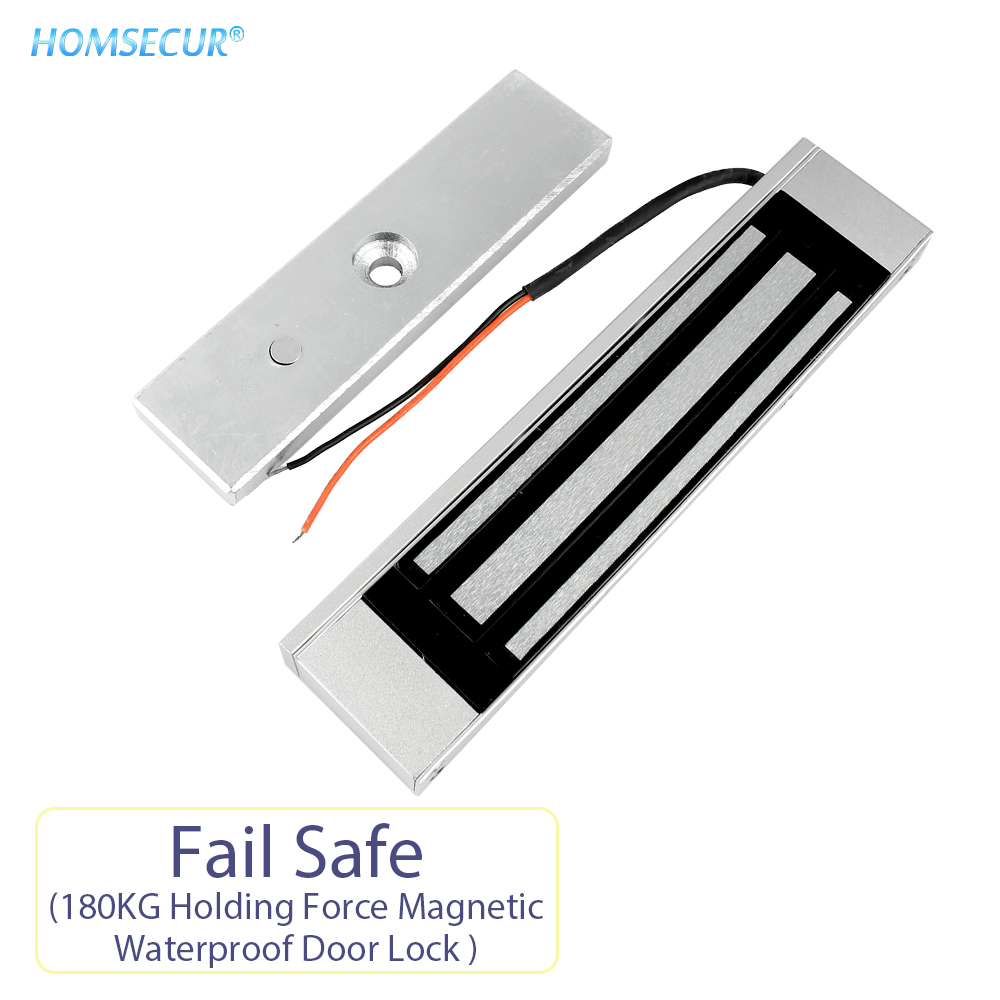 HOMSECUR 防水 180 キロ保持力磁気電気ロック 12 ボルトドアアクセス制御ビデオインターホンシステム