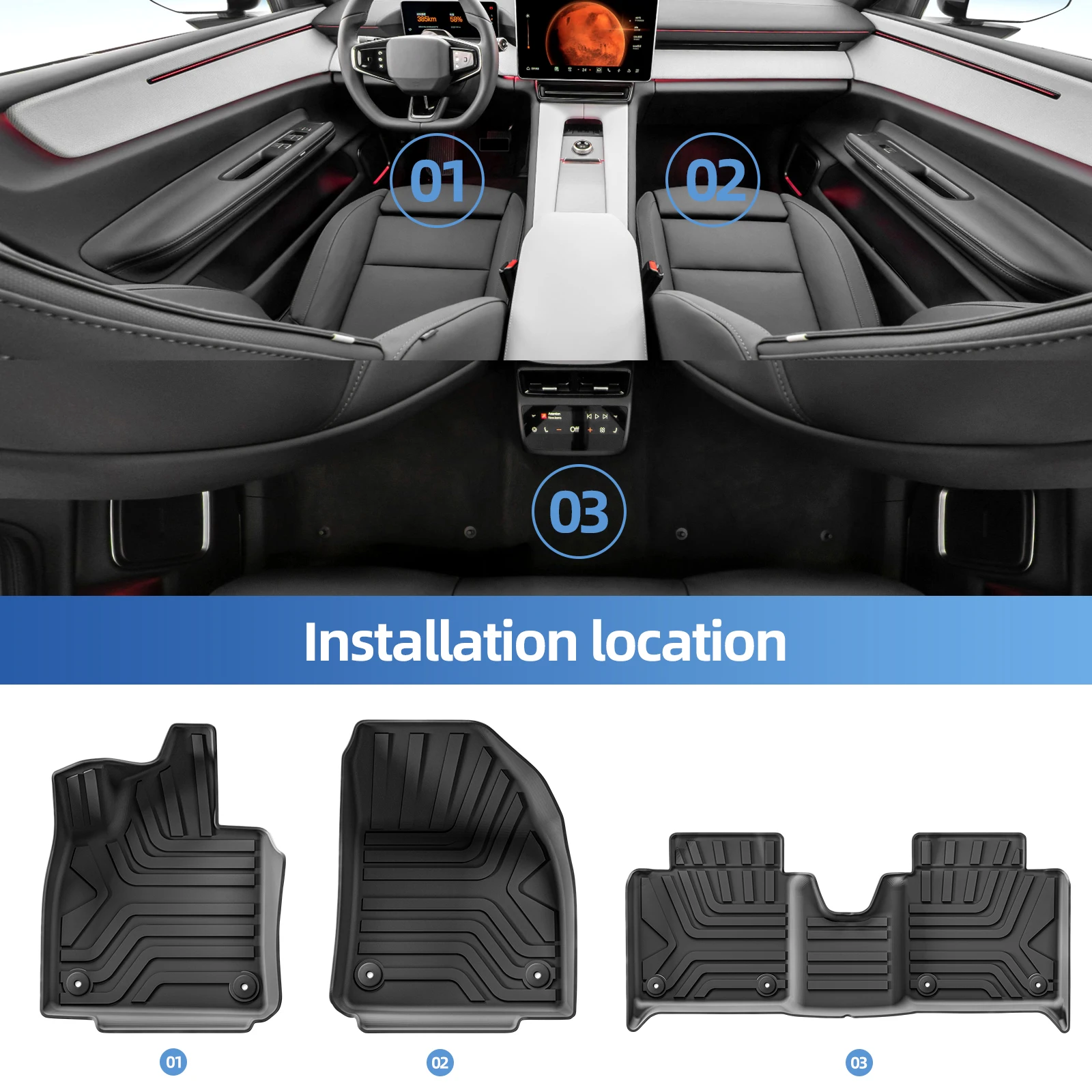 Polestar 4 2023-2024 車のフロアマット保護マット車のインテリアアクセサリー TPE 防水貨物ライナートランクマット左舵