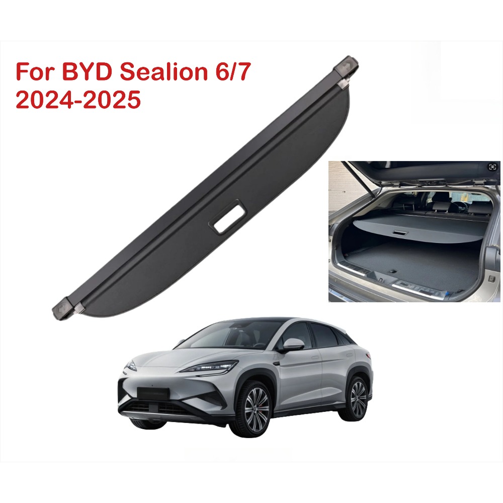 車のリアトランクカーゴカバー BYD アシカ 6 7 EV DMI 2025 トランクカーテンカバーオーガナイザー片付けキャンバス自動車の付属品