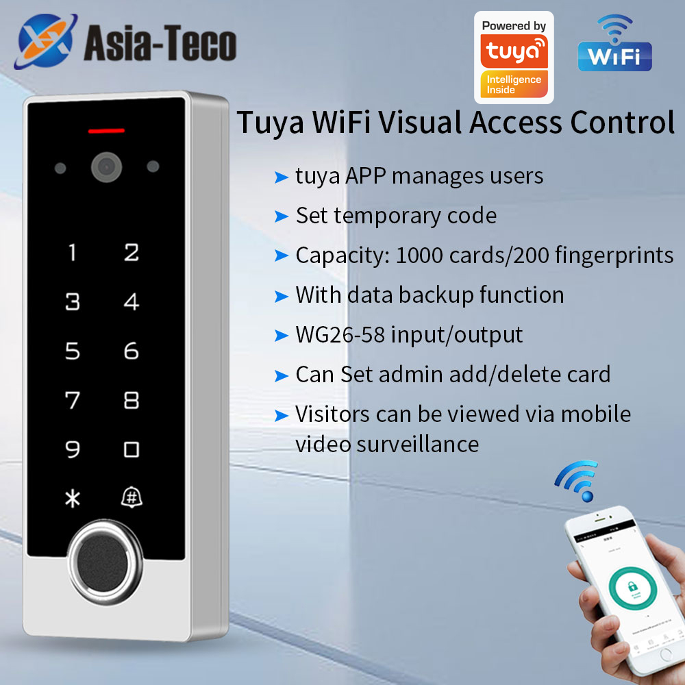 Tuya アプリ WiFi 屋外メタル ビデオ インターホン アクセス制御システム ヴィラ アパート指紋キーボード (ディスプレイなし) をサポートします。