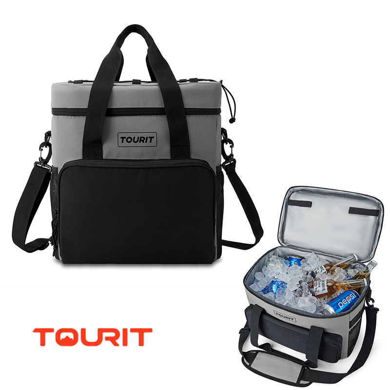 TOURIT サーマルクーラードリンク用 14.6L 24L 32L 折りたたみ式断熱クーラーバッグ漏れ防止車の冷蔵庫バッグ食品配達バッグ