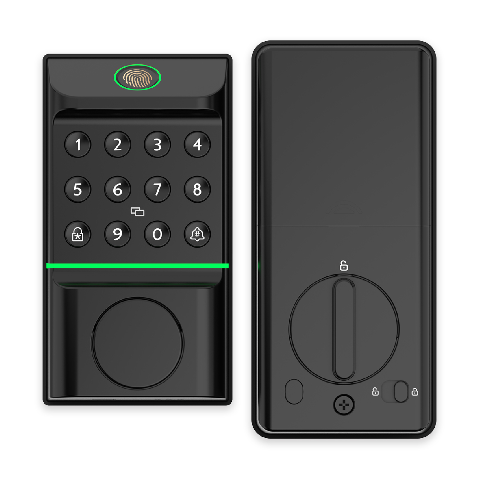 Viladepot スマートロック指紋ドアロックアプリ制御パスコードロック解除電子タッチスクリーンキーパッドスマートドアヘンデル
