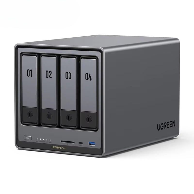 DXP4800 Plus 4 ベイ デスクトップ NAS Intel Pentium Gold 8505 5 コア CPU 4K 60Hz ネットワーク接続ストレージ (ディスクレス)