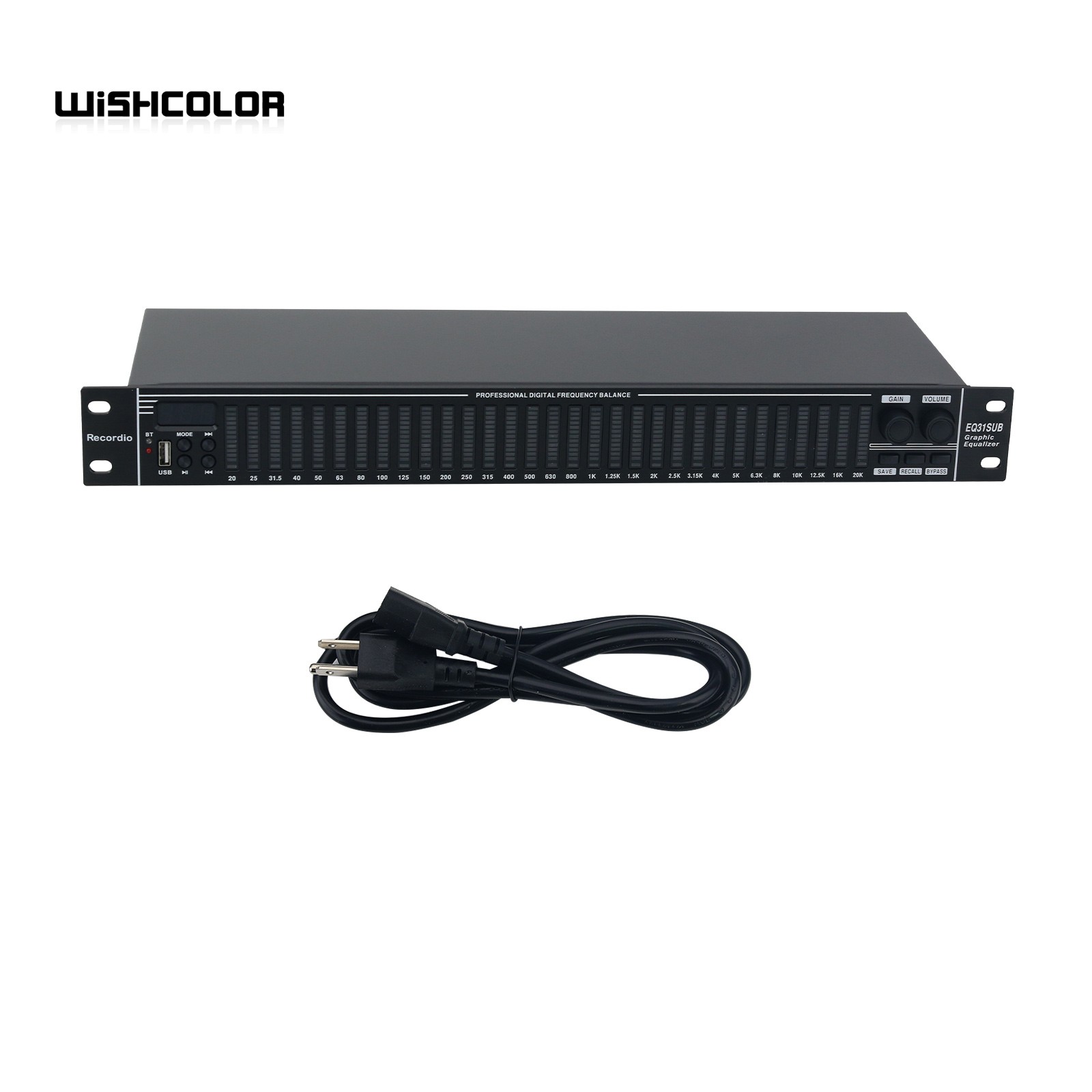 Wishcolor EQ31SUB デジタルイコライザー 31 段階チューナー プロフェッショナル ステージ パフォーマンス ノイズリダクション オーディオ プロセッサー