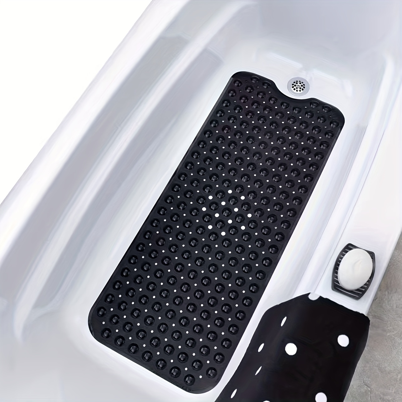 1Pc ノンスリップシャワーマットバスタブマット排水穴と吸盤付き洗濯機で洗える家庭用バスルームシャワーカーペットバスルーム