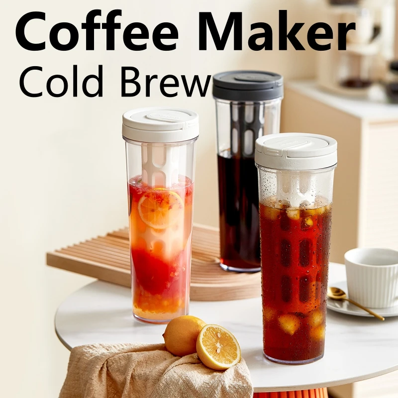 1L 手動水出しコーヒーメーカーハンドル付き大容量ウォーターボトル夏ポータブルジュースティーフルーツコーヒーウェアポット