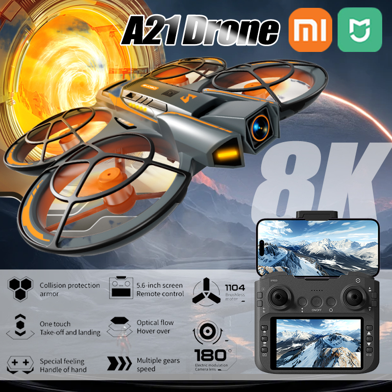 レノボ A21 プロドローン 8K プロフェッショナル 4K HD デュアルカメラスクリーン RC ブラシレスモーター障害物回避 Quadcopter おもちゃ