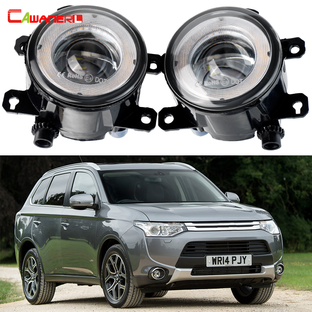 2 個車のフォグライトアセンブリ LED エンジェルアイデイタイムランニングライト DRL 30 ワット H11 12V 三菱アウトランダー 2006-2019