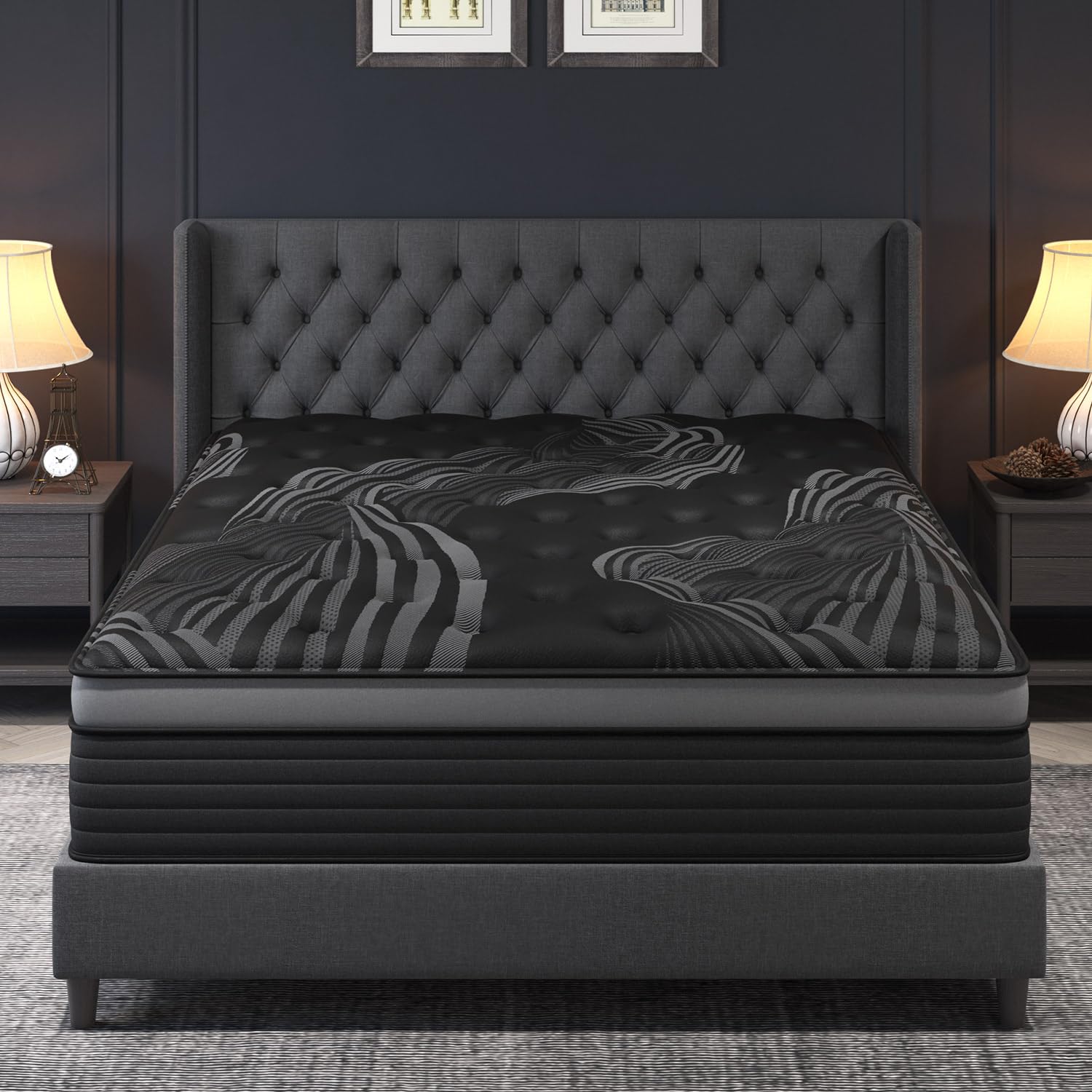 14" King Hybrid Mattress, Medium Firm, Pocket Springs & Cooling Gel Memory Foam, Custom