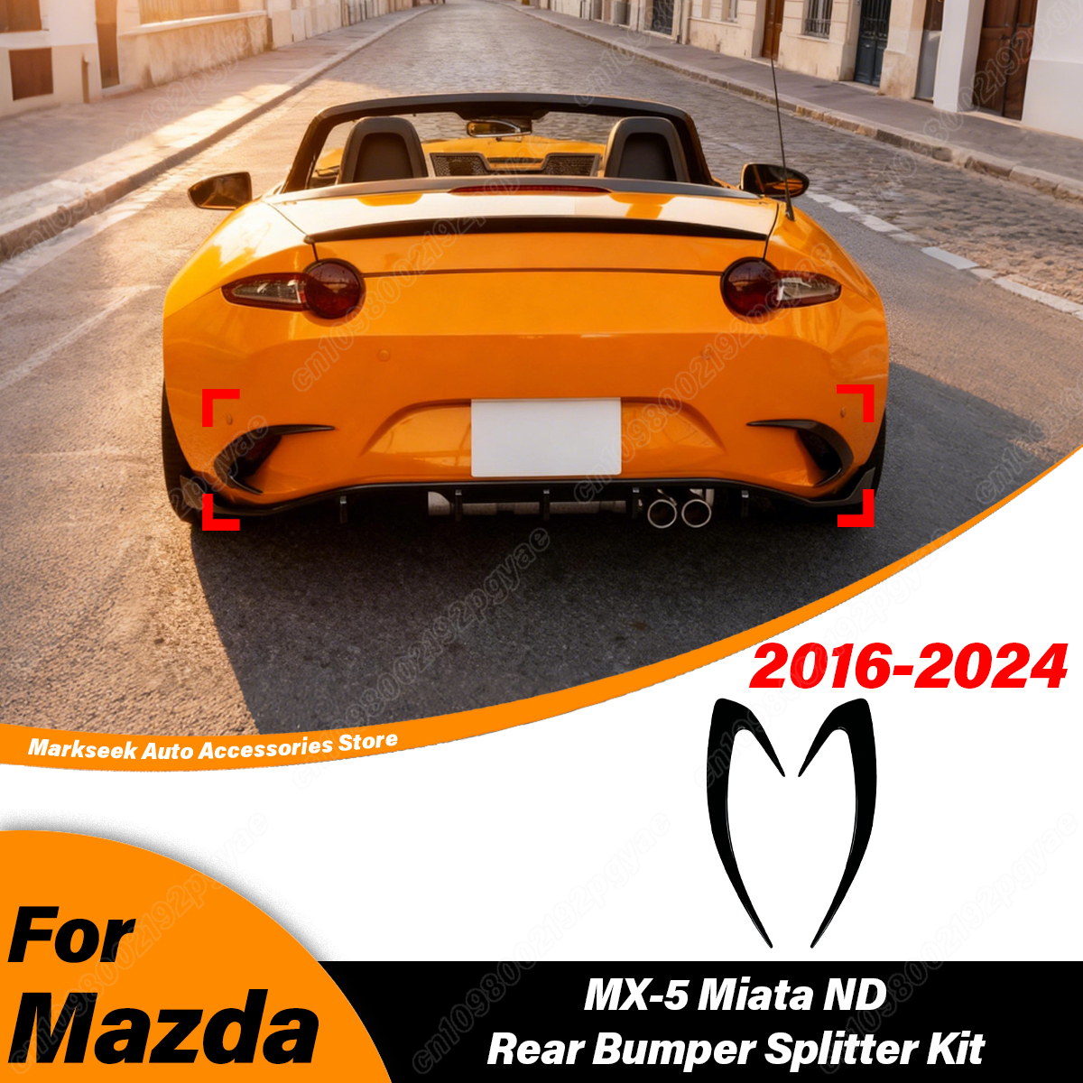 マツダ MX-5 ミアータ ND 2016 2017 2018 2019 2020 2021 2022 2023 2024 車のリアバンパースプリッター ABS スポイラーボディ修正キット