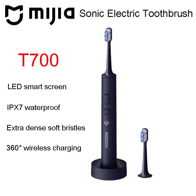 MIJIA T700 音波電動歯ブラシ歯のホワイトニング超音波振動口腔クリーナーブラシスマート APP LED ディスプレイ
