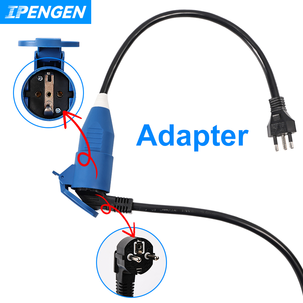 IPENGEN EV 充電器アダプタ 16A 3.5KW 1 相 EU プラグ複数プラグコネクタ電源側電気自動車充電器用