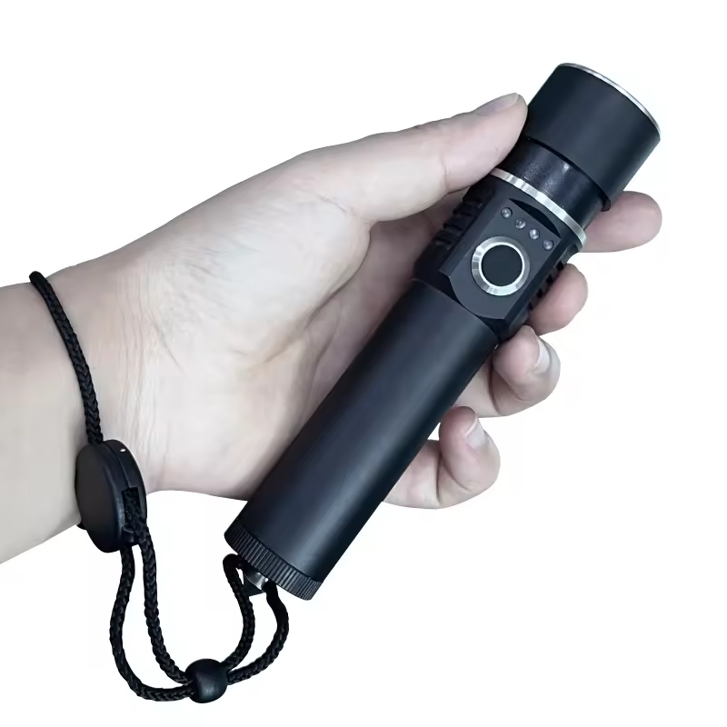Foxhawk 自己防衛サバイバルミニ戦術磁気充電式ズーム LED 懐中電灯アルミ合金キャンプ 1000+ ルーメン IP66