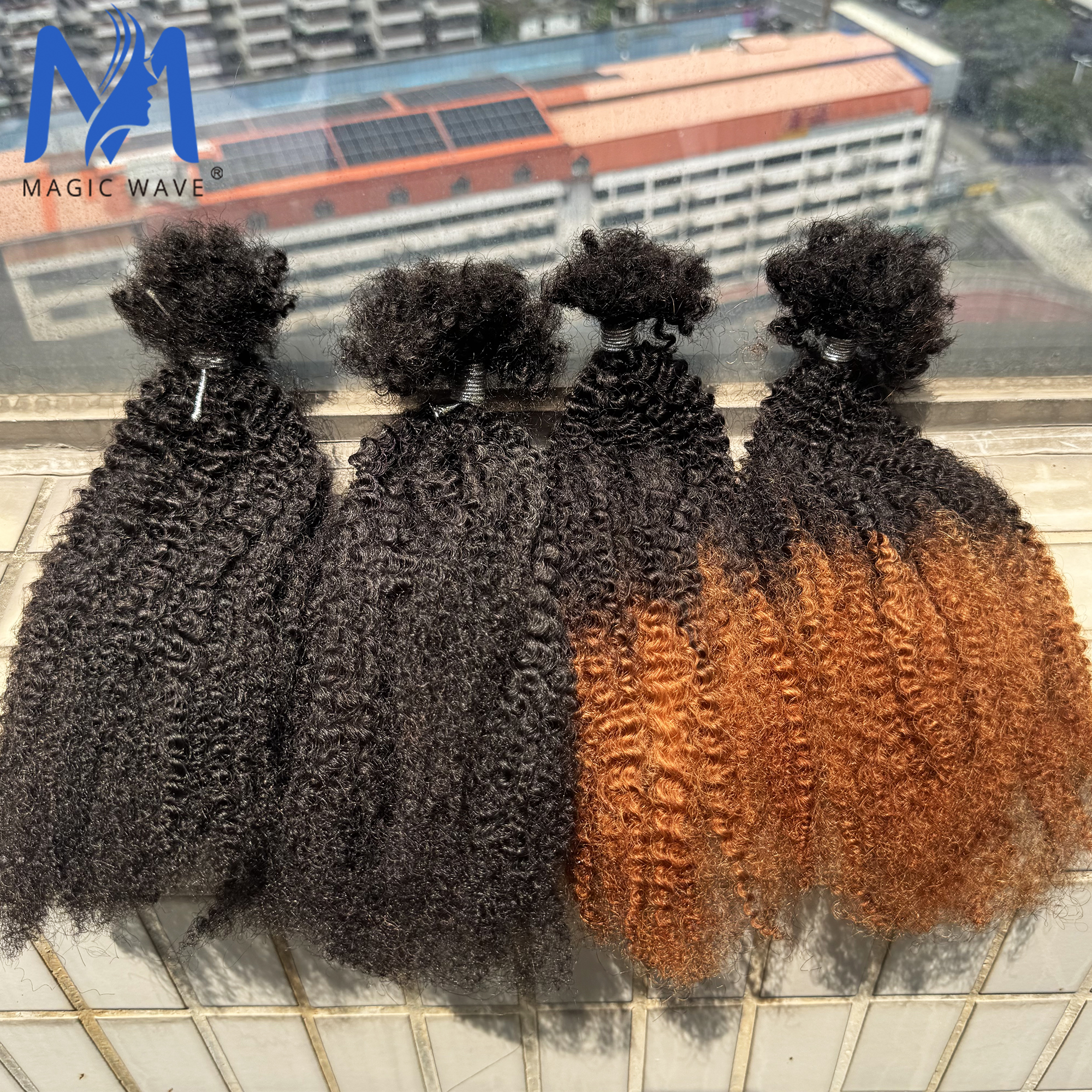 16 インチアフロ変態バルク人毛編組ツイストカーリーヘアドレッドヘアエクステンション編組ヘア Locs エクステンション