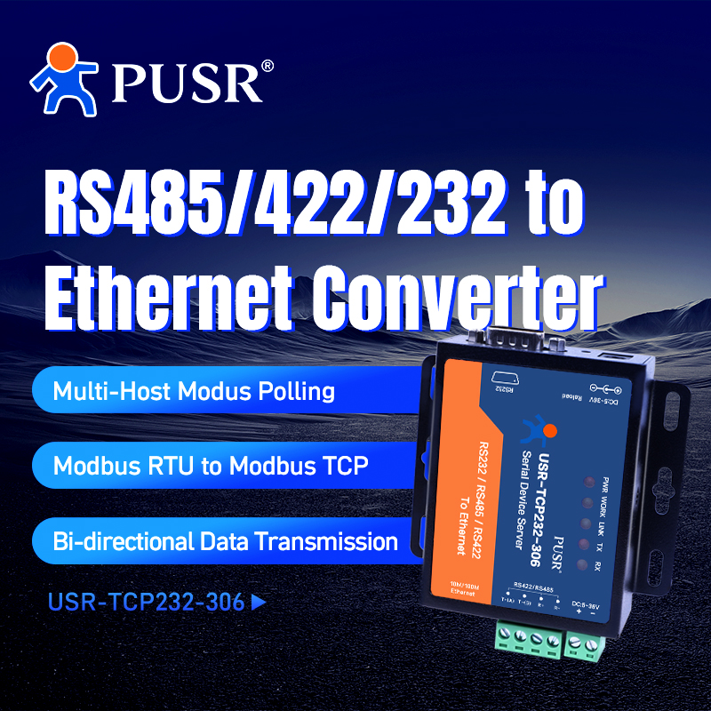 PUSR RS485 RS232 RS422 からイーサネットコンバータ Modbus RTU から TCP ゲートウェイシリアルデバイスサーバー USR-TCP232-306