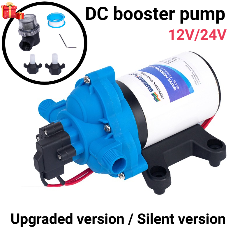 ダイヤフラムブースターポンプ電動12V/24V DC RV、ヨット、船、小型自吸式高圧自吸式ポンプに最適