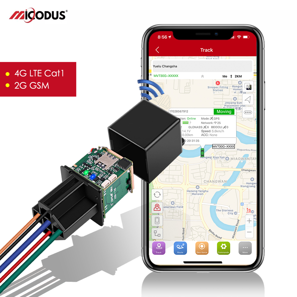 MiCODUS 4 グラム GPS トラッカー車追跡装置 MV730G リレー GPS オートバイカットオフ燃料 9-95V エンジン盗難防止警報無料アプリ