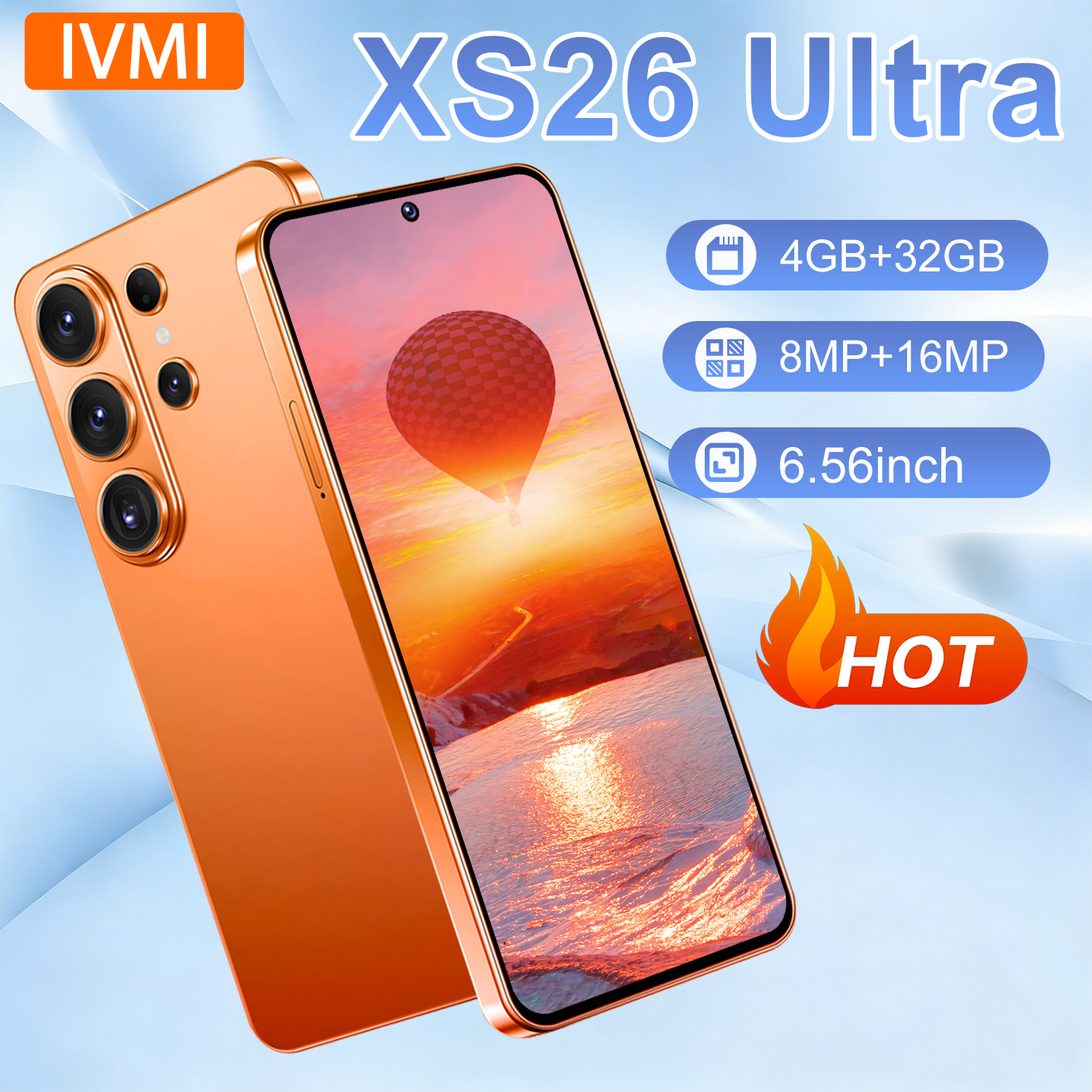 IVMI グローバル ビジョン XS26 ウルトラ スマートフォン 4G ネットワーク Android 32GB ROM デュアル SIM Google Play ストア 6.56 インチ 4000mAh 携帯電話