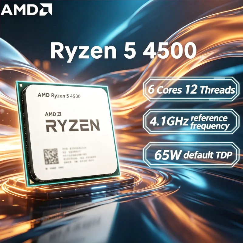 AMD Ryzen 5 4500 裸のパッケージング ソケット AM4 6 コア 12 スレッド L3=8MB DDR4 プロセッサ 65W PCIe 3.0 7NM 新しい CPU (ただしファンなし)