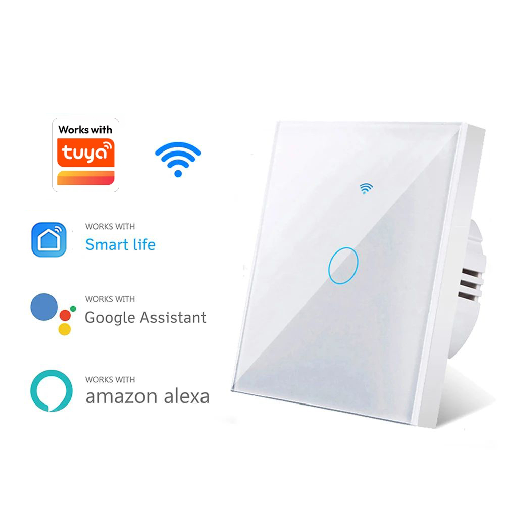 Wifi スマートライトスイッチ EU 1/2/3Gang タッチライトスイッチ中性線なし壁ライトスイッチ Tuya スマートライフアプリ Alexa で動作します