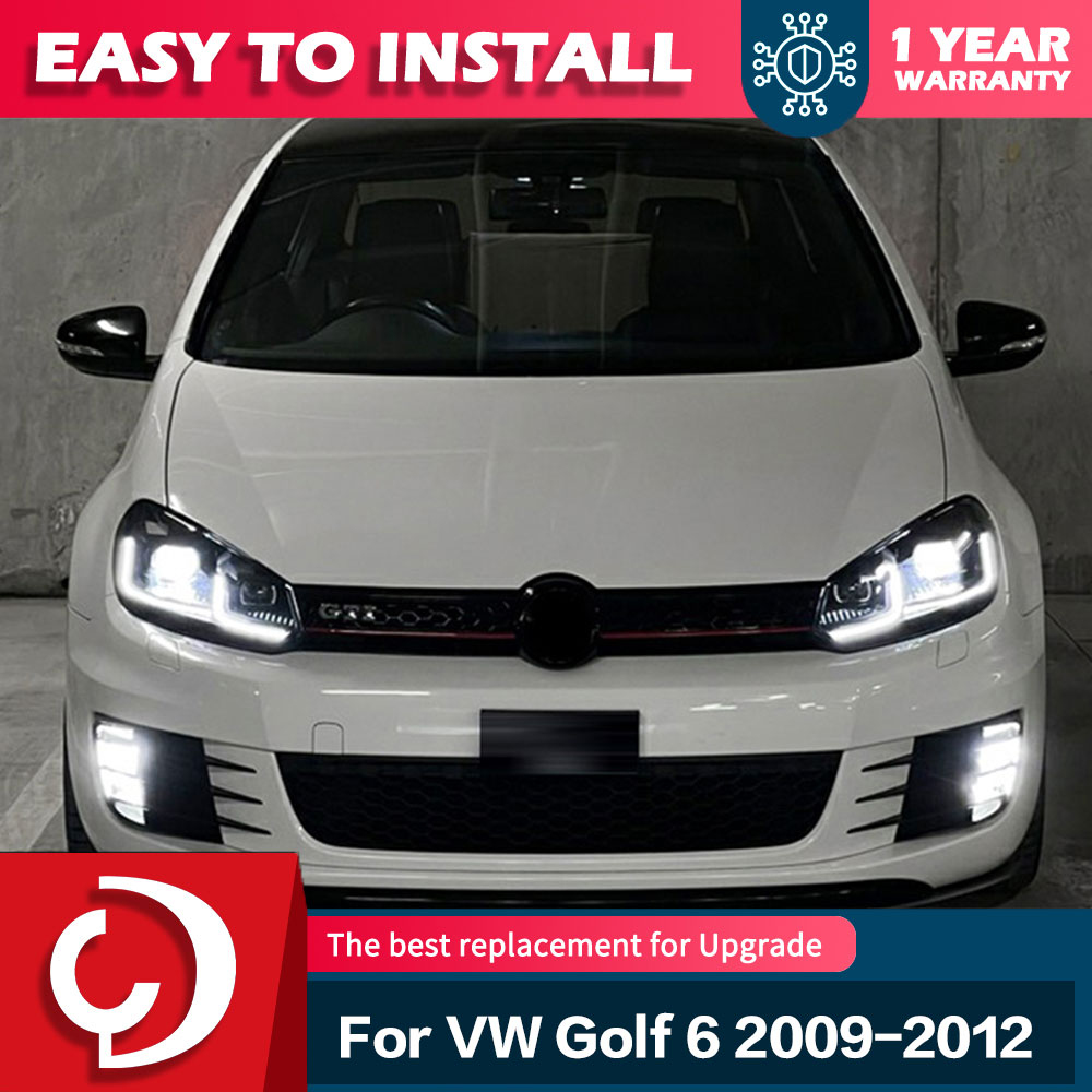 カースタイリングヘッドランプ VW ゴルフ 6 ヘッドライト 2009-2012 LED アップグレード 7.5 デザイン DRL 信号ランプオートアクセサリー