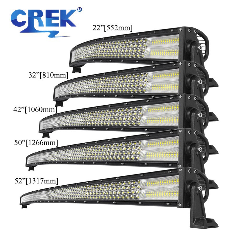 22 32 42 52 インチ 8D 湾曲 LED ワークライトバー車のオフロード 4 × 4 トラック照明 ATV UTV SUV 屋根運転スポットライトバー