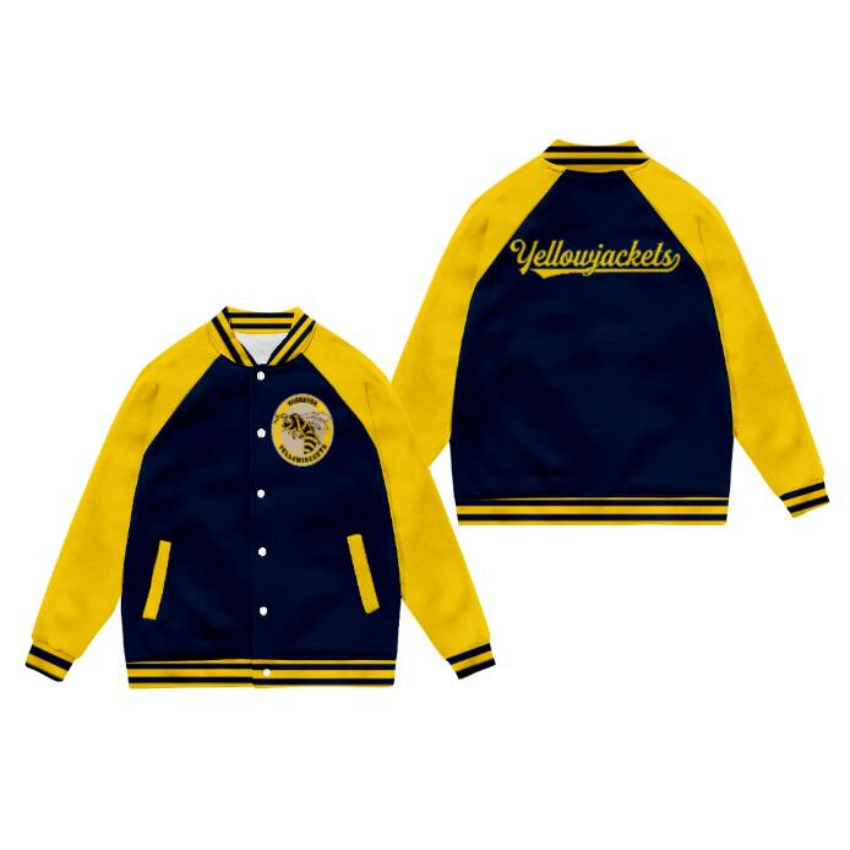 テレビシリーズ yellowjackets 3D ベースボールジャケット女性男性ボンバージャケット上着ストリートヒップホップ大学野球ユニフォーム