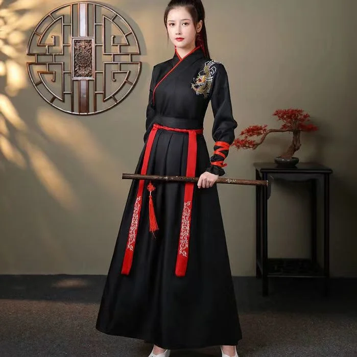 古代女性唐着物韓服ドレス刺繍中国風の伝統的なコスプレ武術ダンス衣装服オリエンタルドレス