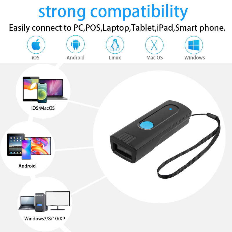 ミニポケットバーコードスキャナ ワイヤレス Bluetooth インスタントアップロードまたはストレージモード オプションサポート IOS Android Windows システム