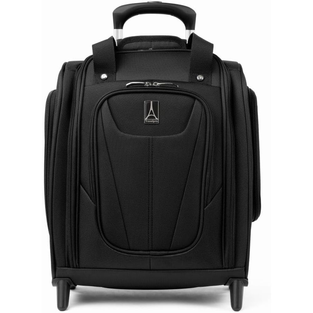 コンパクト 15 インチ軽量ローリング シート下キャリーオン バッグ、ブラック