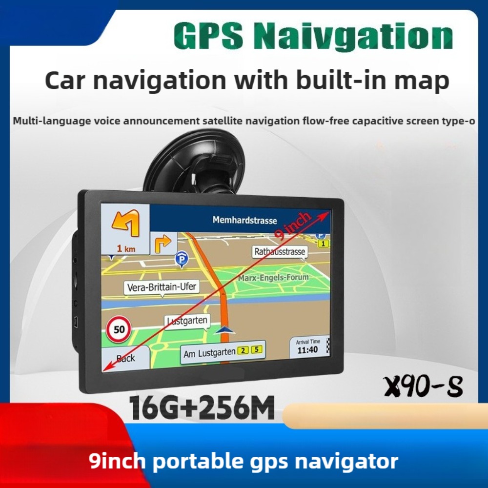 X90-S ポータブル 9 インチ車 GPS ナビゲータートラック車一般コンデンサ大画面 16 グラム 256 メートル TFT タッチスクリーン 800*480 MP3 MP4