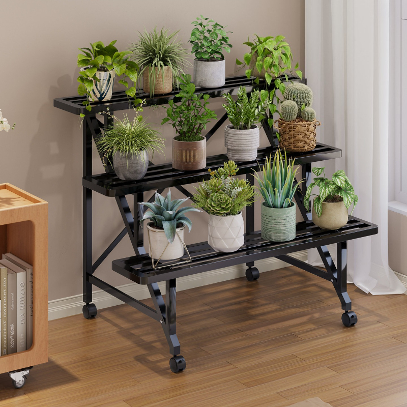 可動屋外植物スタンドバルコニー収納段付きリビングルームフラワースタンド屋内コーナーエスタンテリアデ展示家具